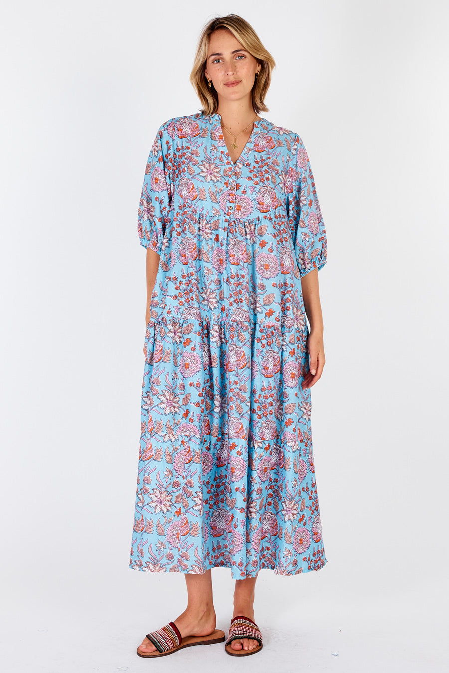 Ibisa - Cancun Midi Dress - Lagoon