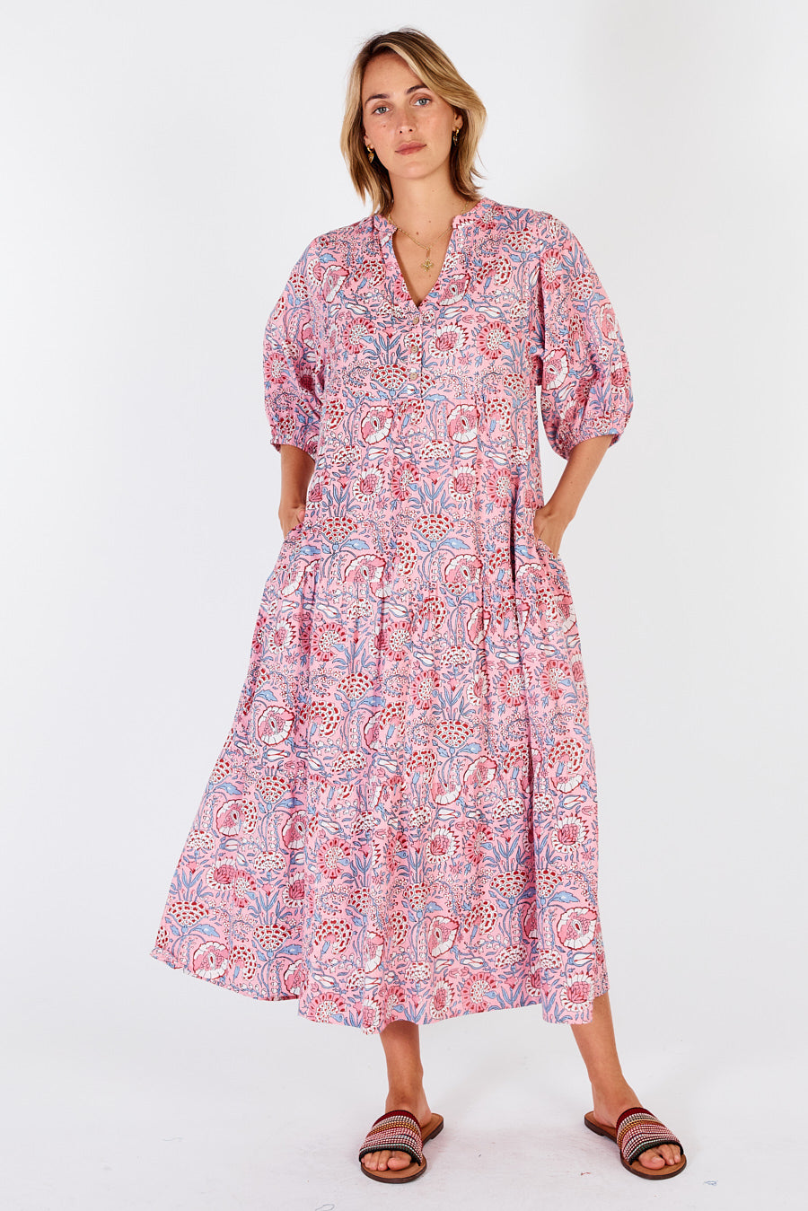 Ibisa - Cancun Midi Dress - Musk