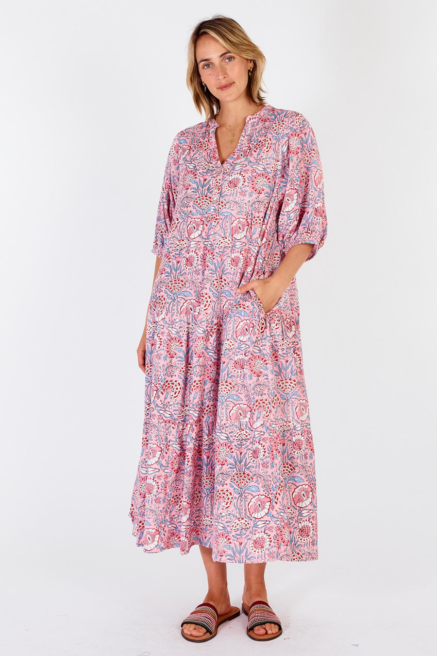 Ibisa - Cancun Midi Dress - Musk