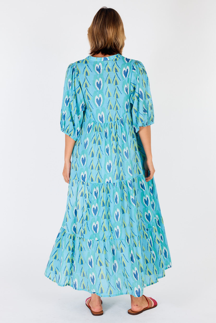 Ibisa - Heart Midi Dress - Lagoon