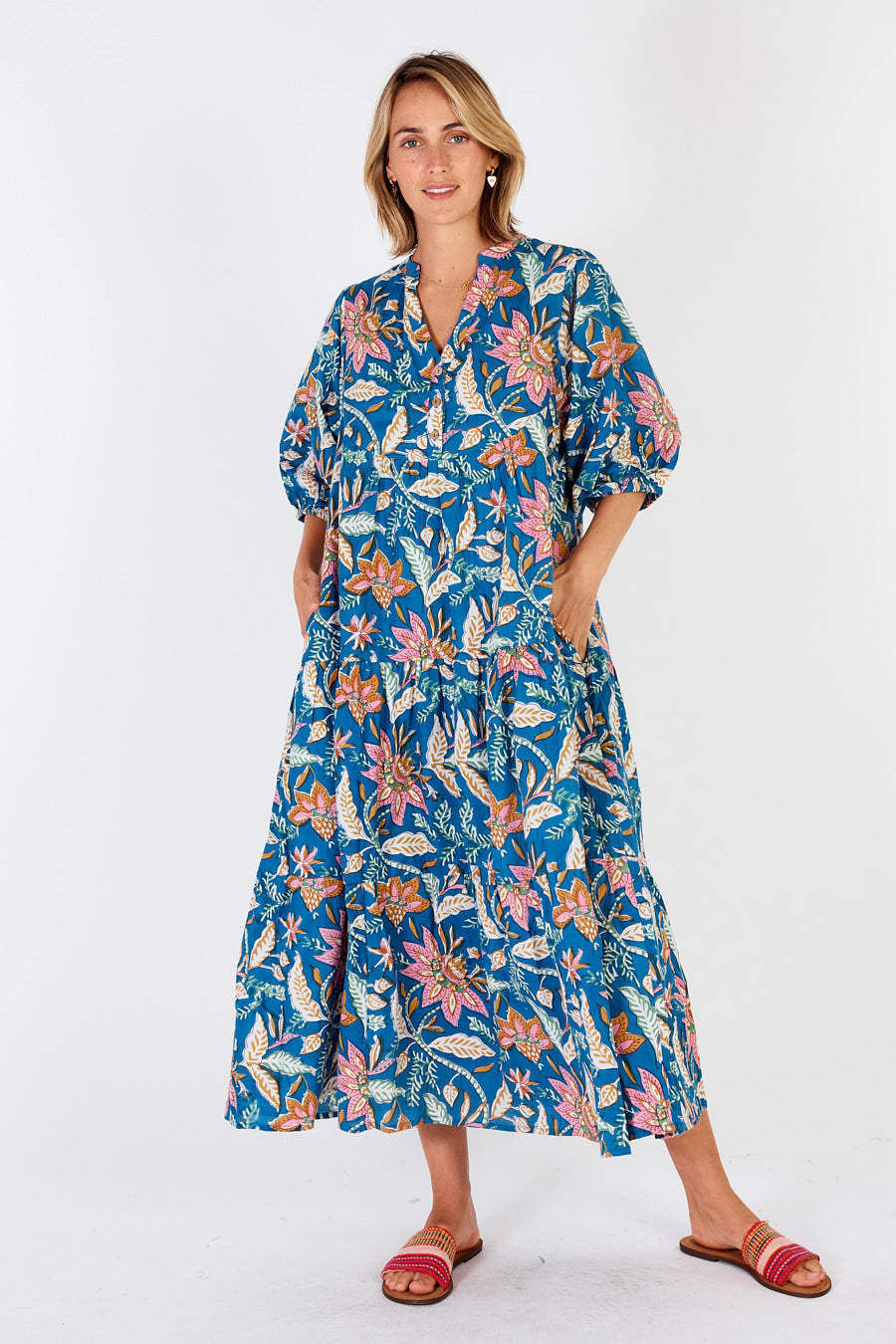 Ibisa - San Jose Midi Dress - Ocean