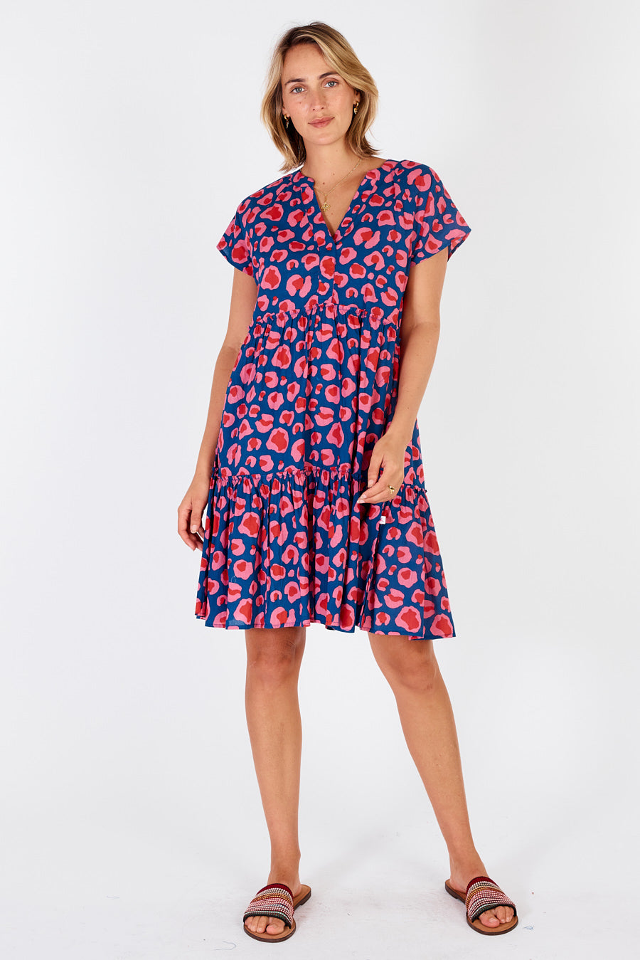 Ibisa - Seattle Tiered Dress - Navy