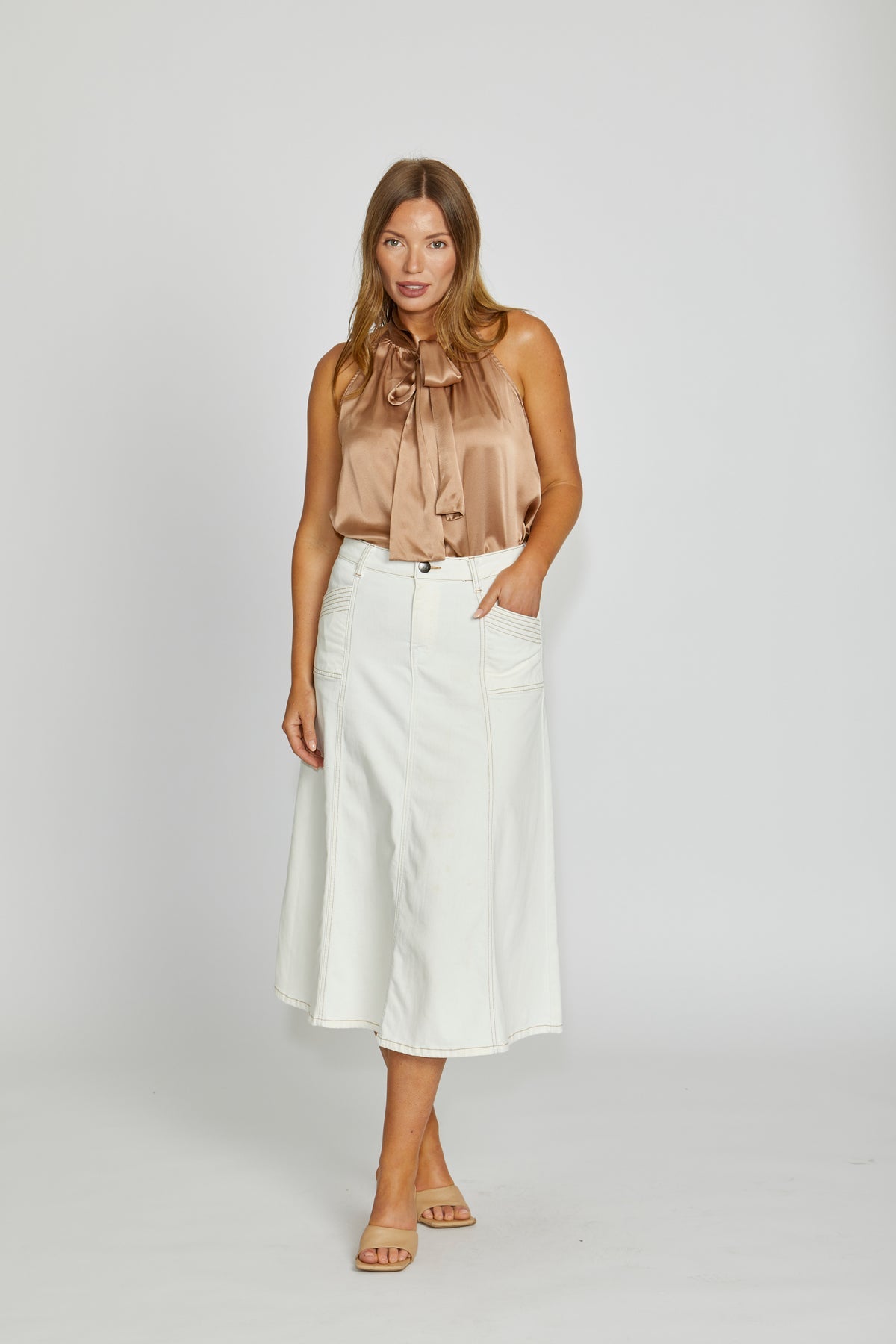 New London Jeans  - Kenly Skirt - Milk Tan