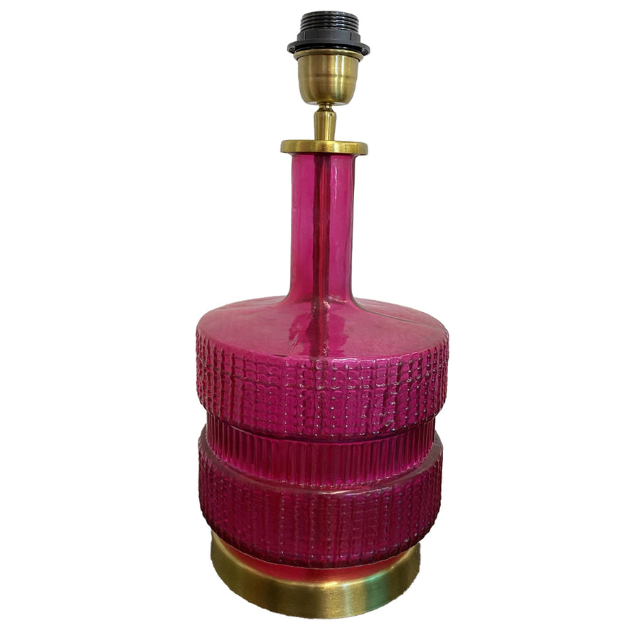 Ruby Star - 60s Glass Lamp Base - Fuchsia