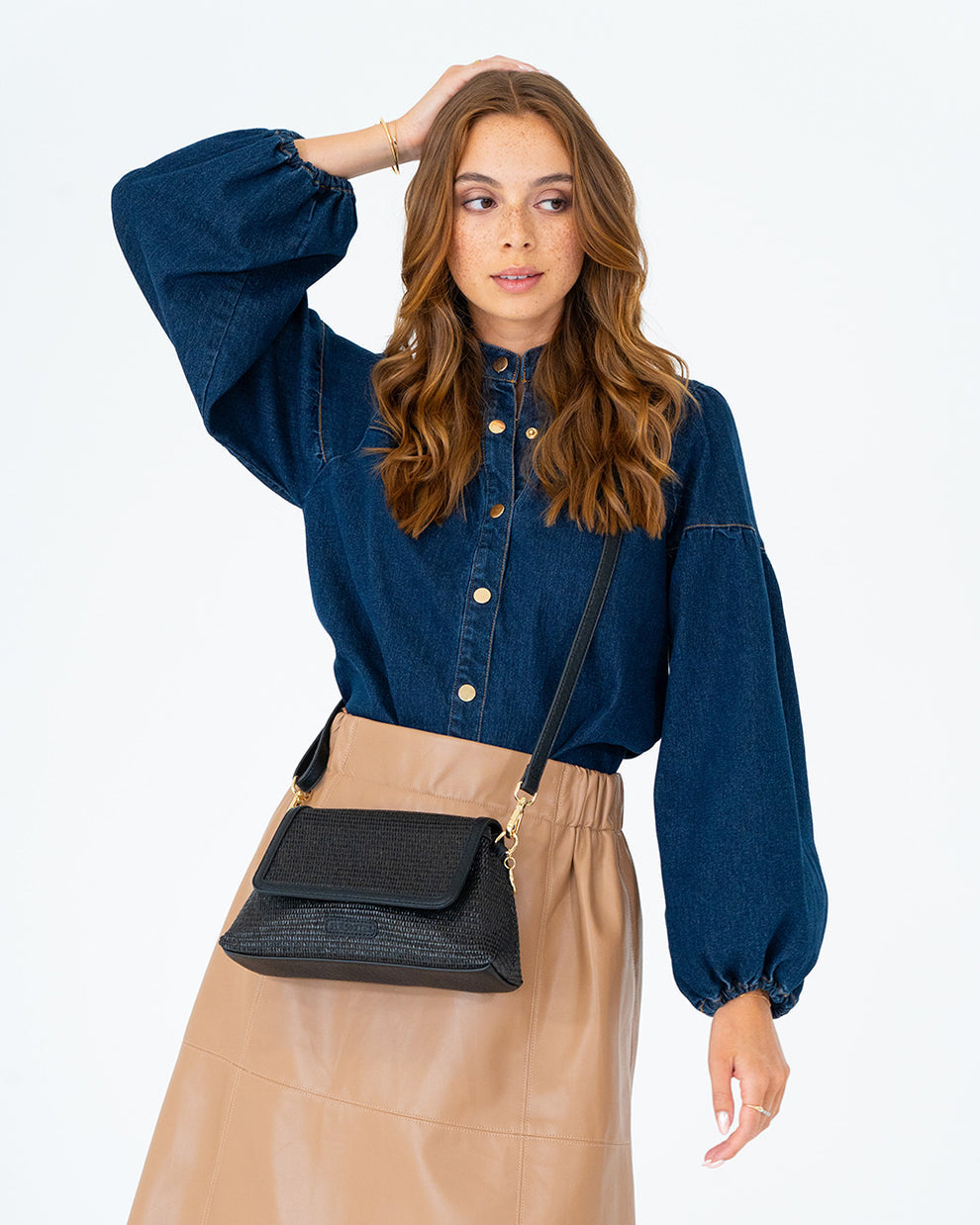 Elms &amp; King - Lugano Crossbody - Black Weave