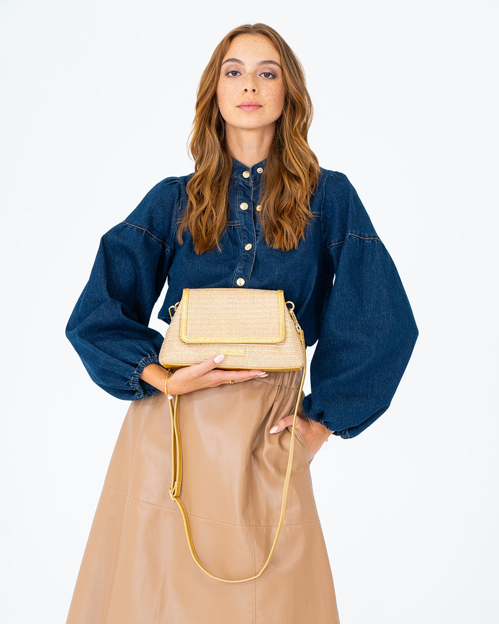 Elms &amp; King - Lugano Crossbody - Gold Weave