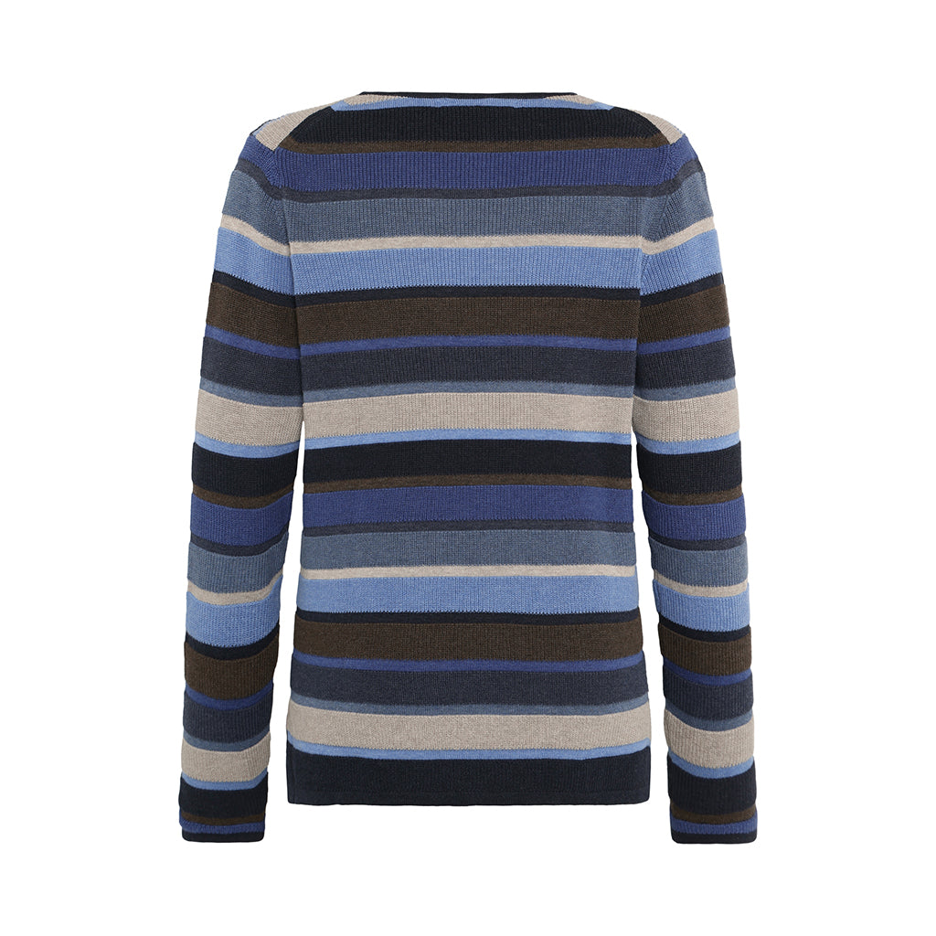 Mansted - Mathilde - Eco Mix Stripe Crew - Navy