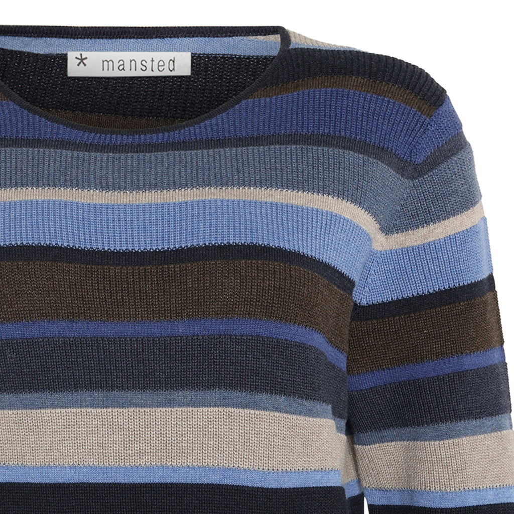 Mansted - Mathilde - Eco Mix Stripe Crew - Navy
