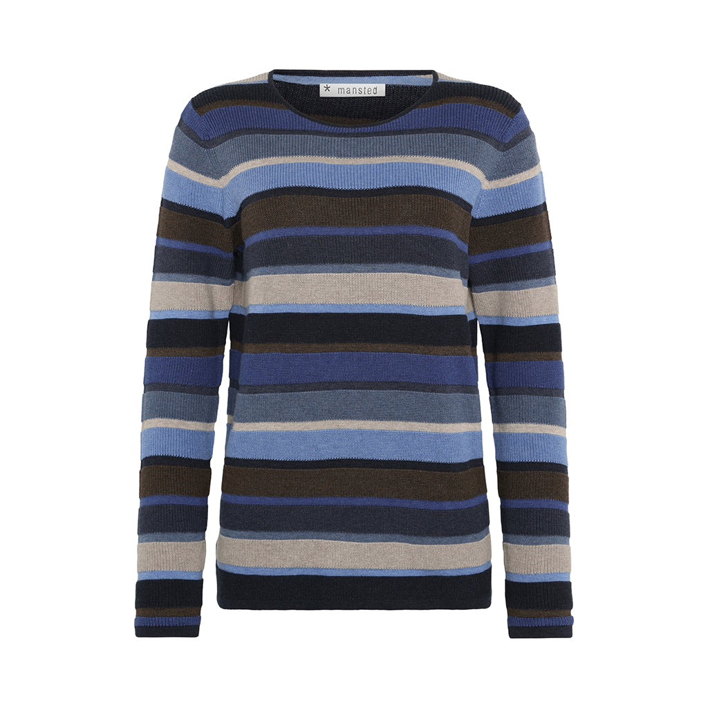 Mansted - Mathilde - Eco Mix Stripe Crew - Navy
