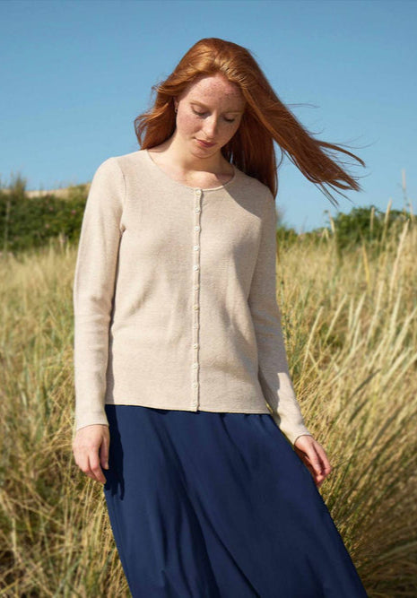 Mansted - Monsoon Eco Cotton Cardigan - Dark Rose