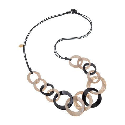 Sia Chain Necklace - Black Shell