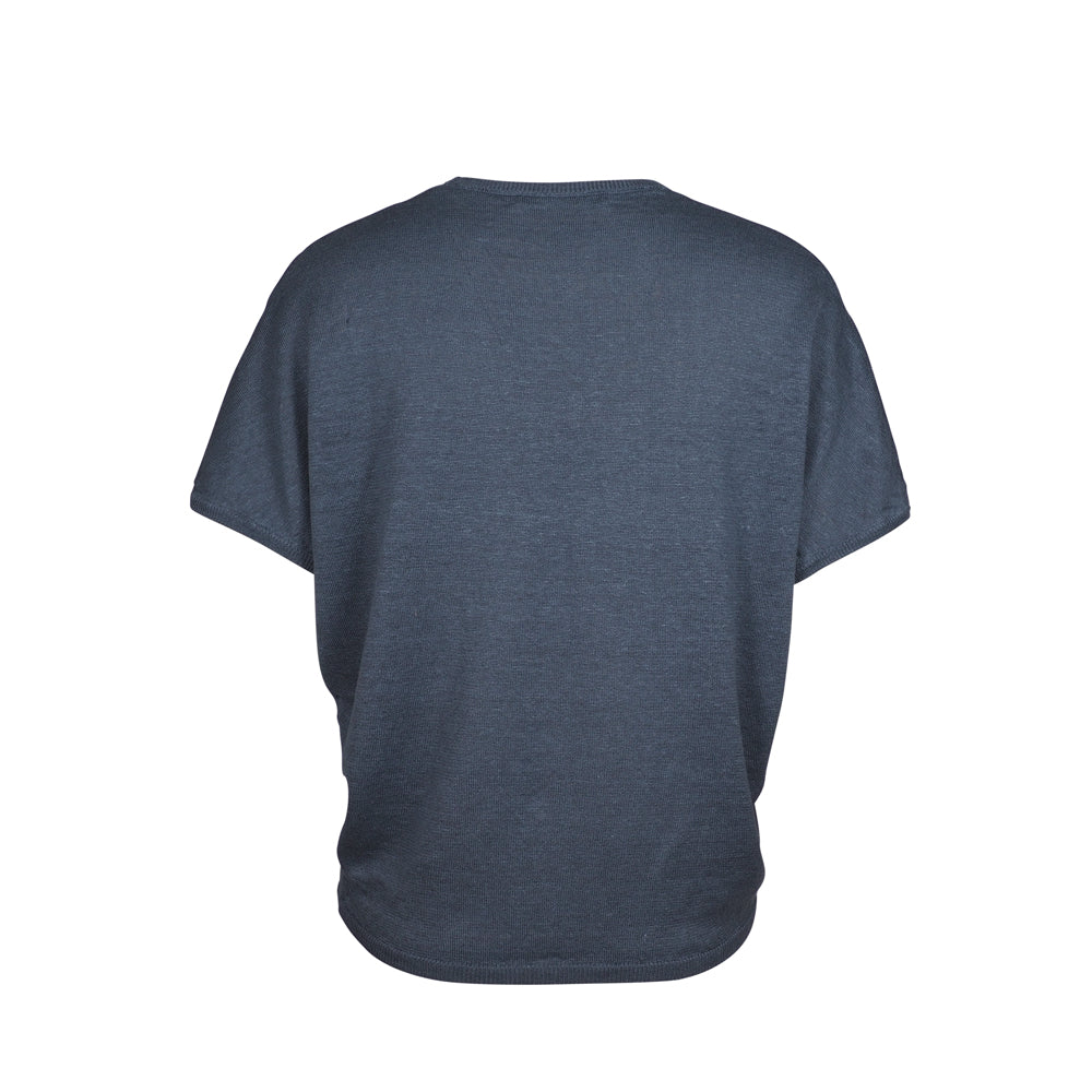 Mansted - Pitti Linen Hemp Knitted Top - Soft Blue