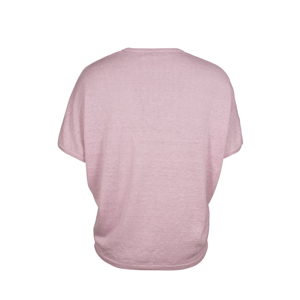 Mansted - Pitti Linen Hemp Knitted Top - Cold Rose