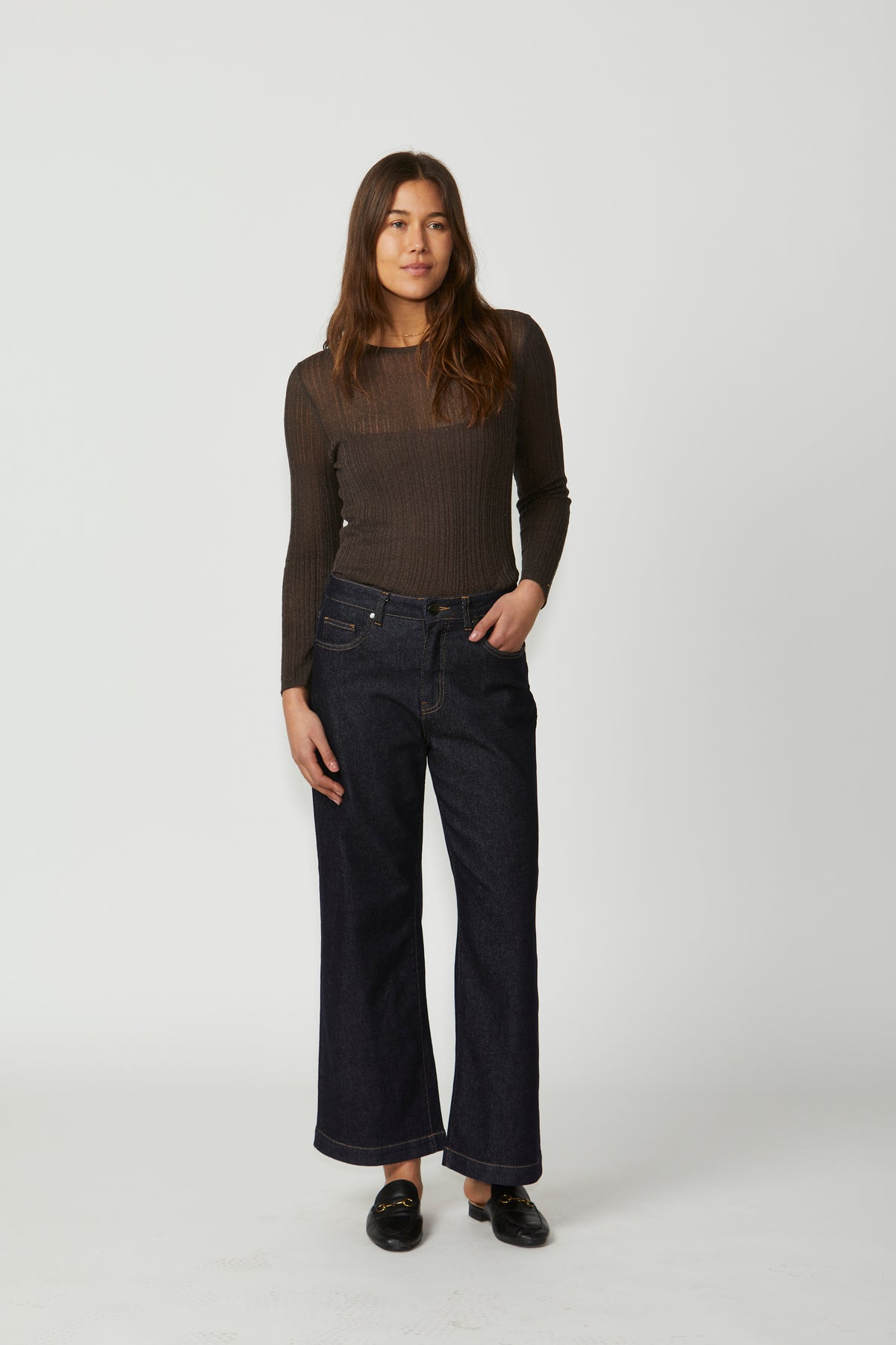 New London Jeans  - Raynes Wide Flare Jean - Dark Wash