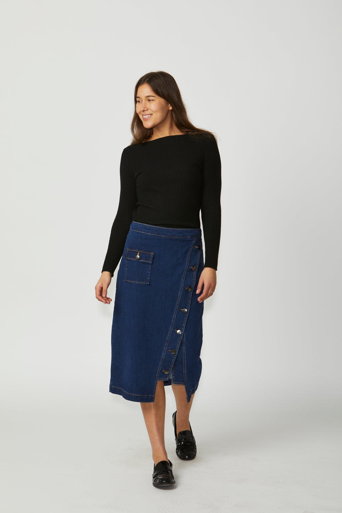 New London Jeans - Rhodes Denim Skirt - Dark