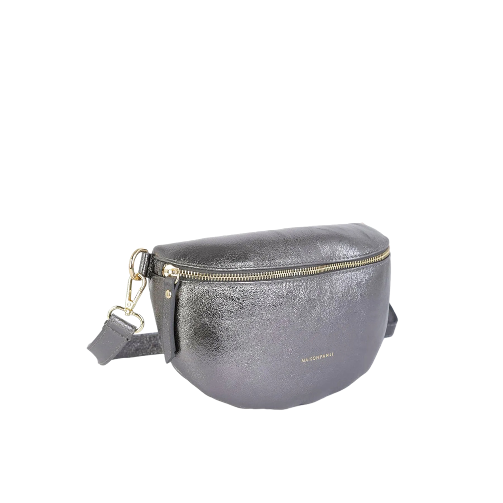 Maison Fanli - Leather Crossbody - Metallic Marine