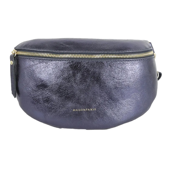 Maison Fanli - Leather Crossbody - Metallic Marine