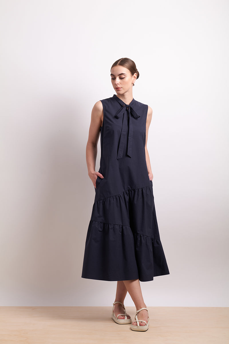 Neris - Paper Trail Dress - Dark Ink