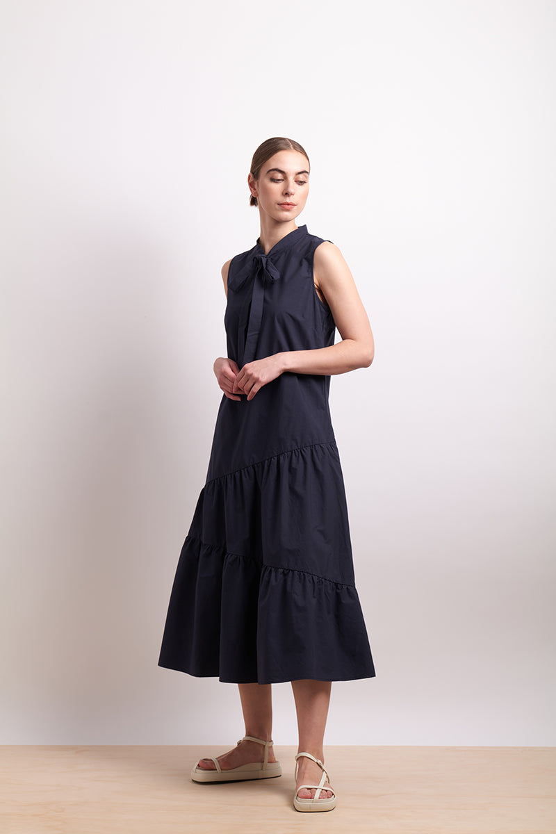Neris - Paper Trail Dress - Dark Ink
