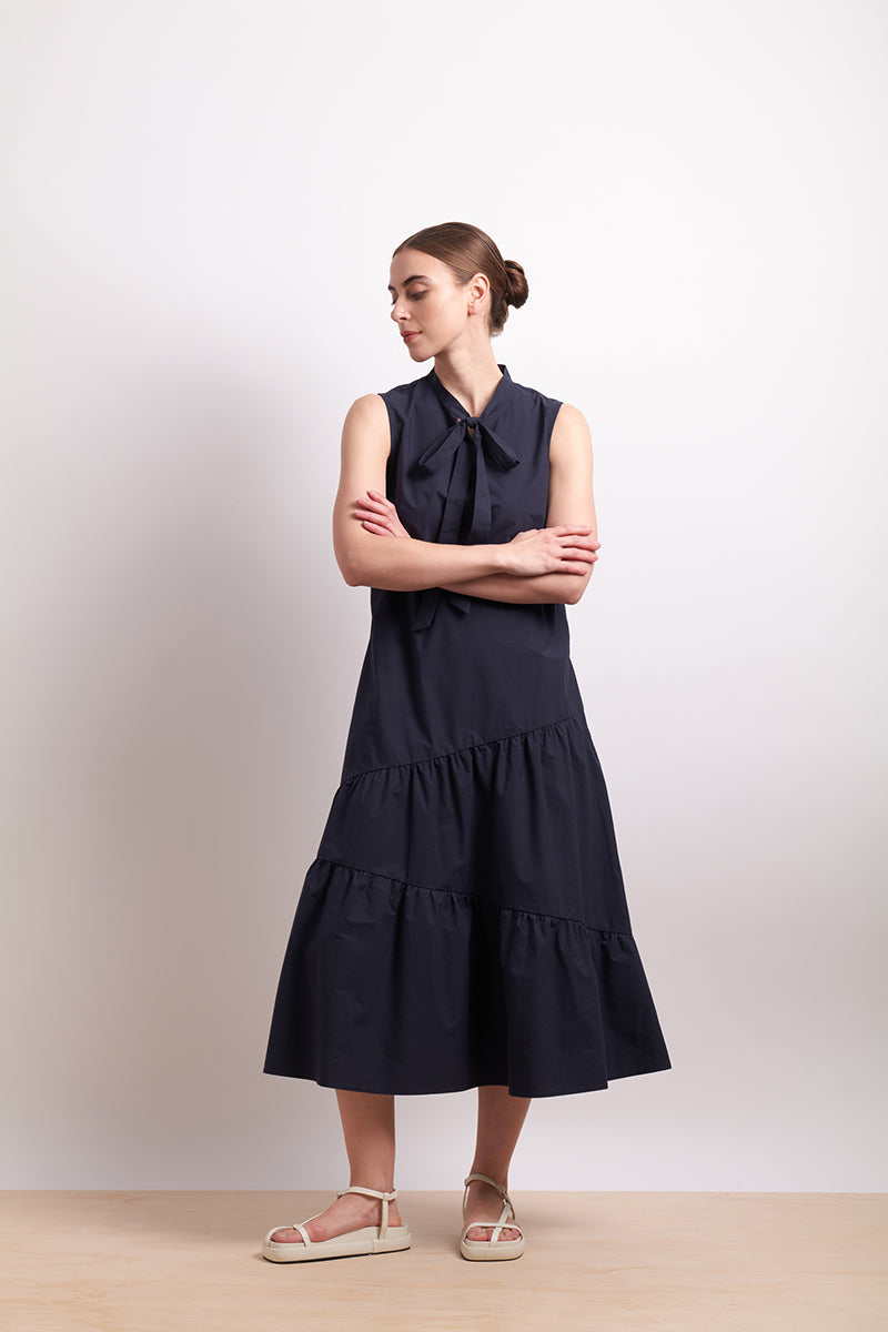 Neris - Paper Trail Dress - Dark Ink