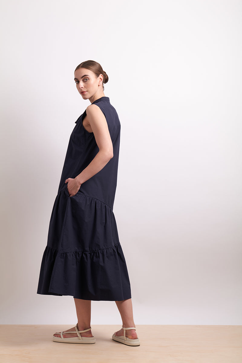 Neris - Paper Trail Dress - Dark Ink