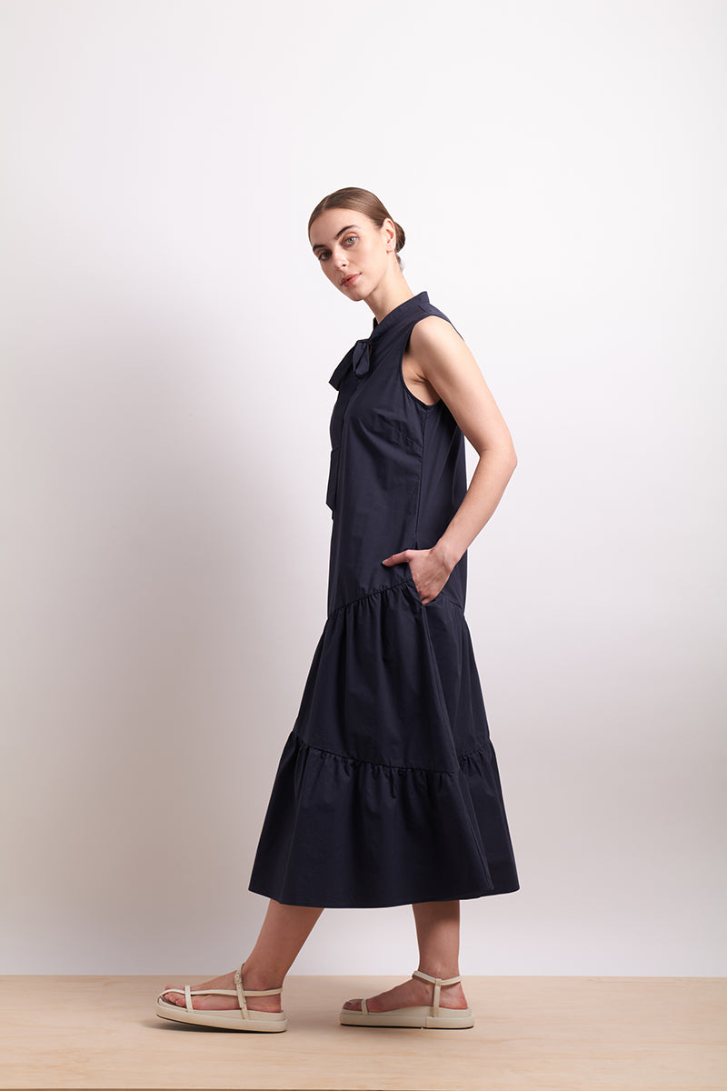 Neris - Paper Trail Dress - Dark Ink