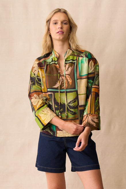 Neris - Ramona Blouse - Sunset Palms