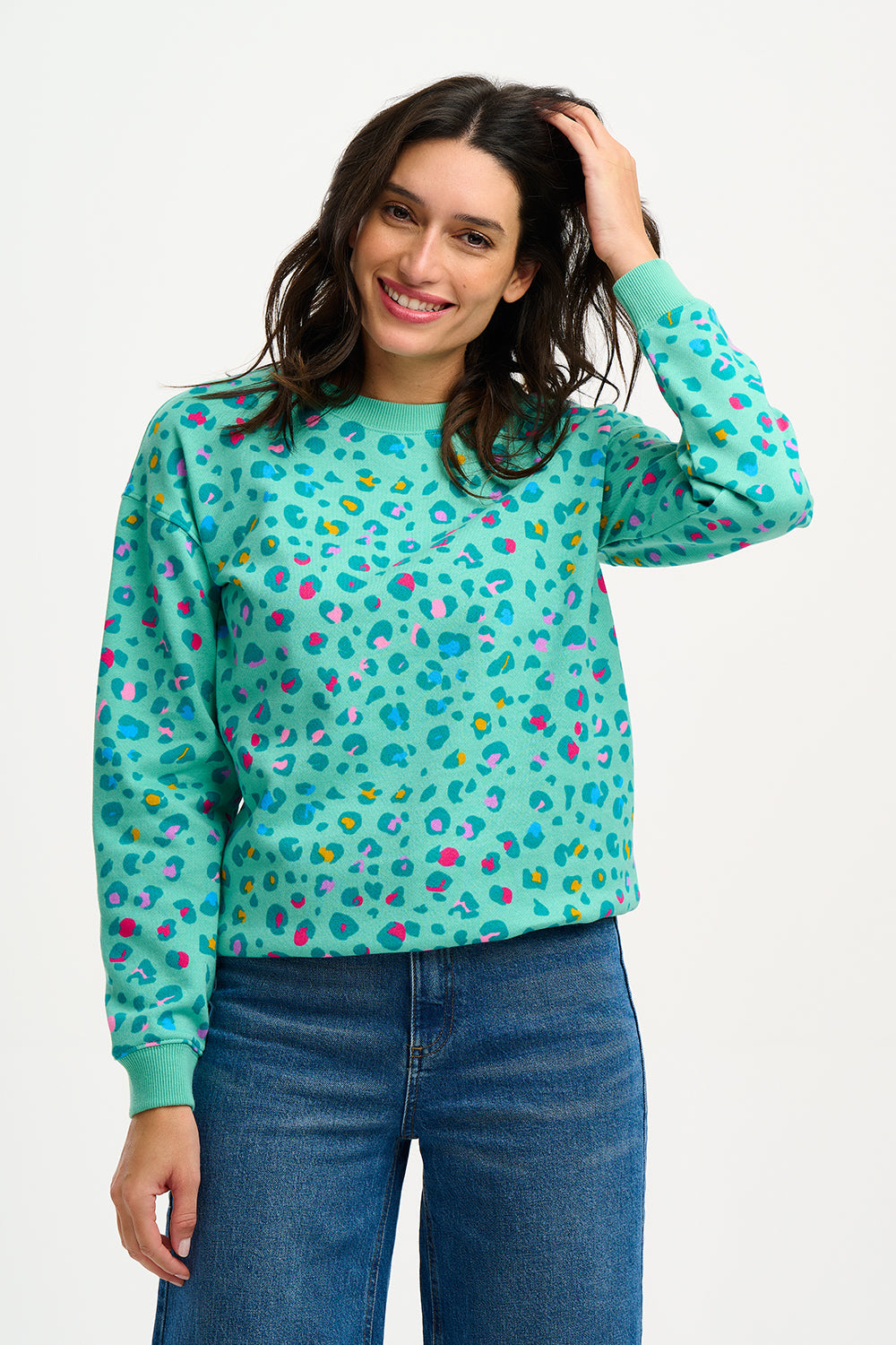 Sugarhill - Noah Sweatshirt -  Mint Leopard