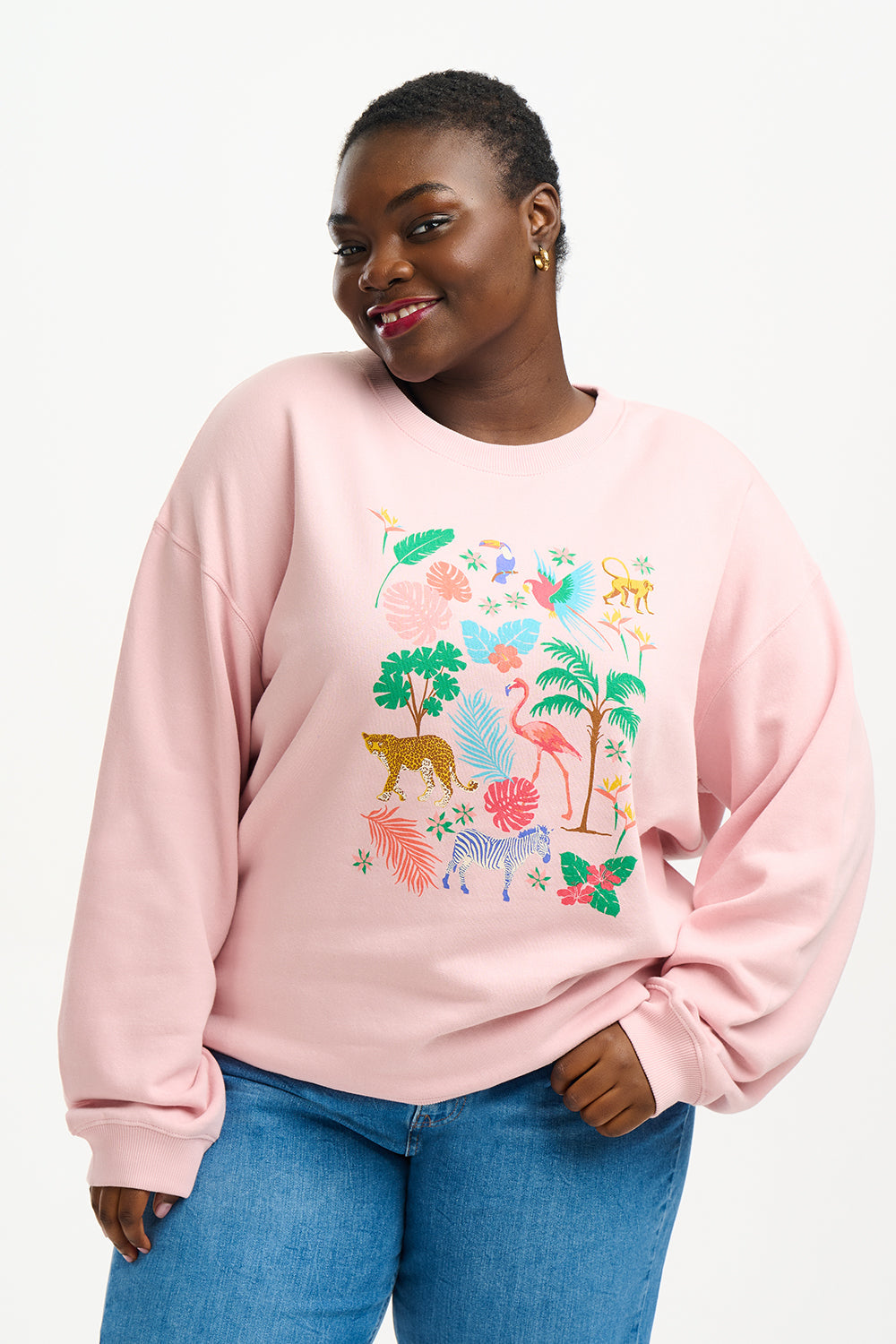 Sugarhill - Noah Sweatshirt -  Peach, Tropical Safari