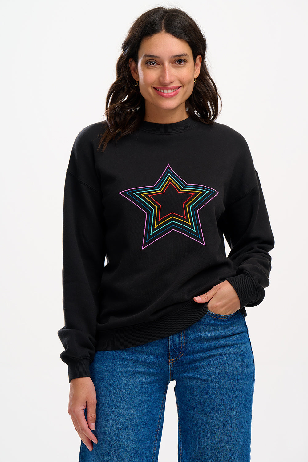 Sugarhill - Noah Sweatshirt - Black, Rainbow Star