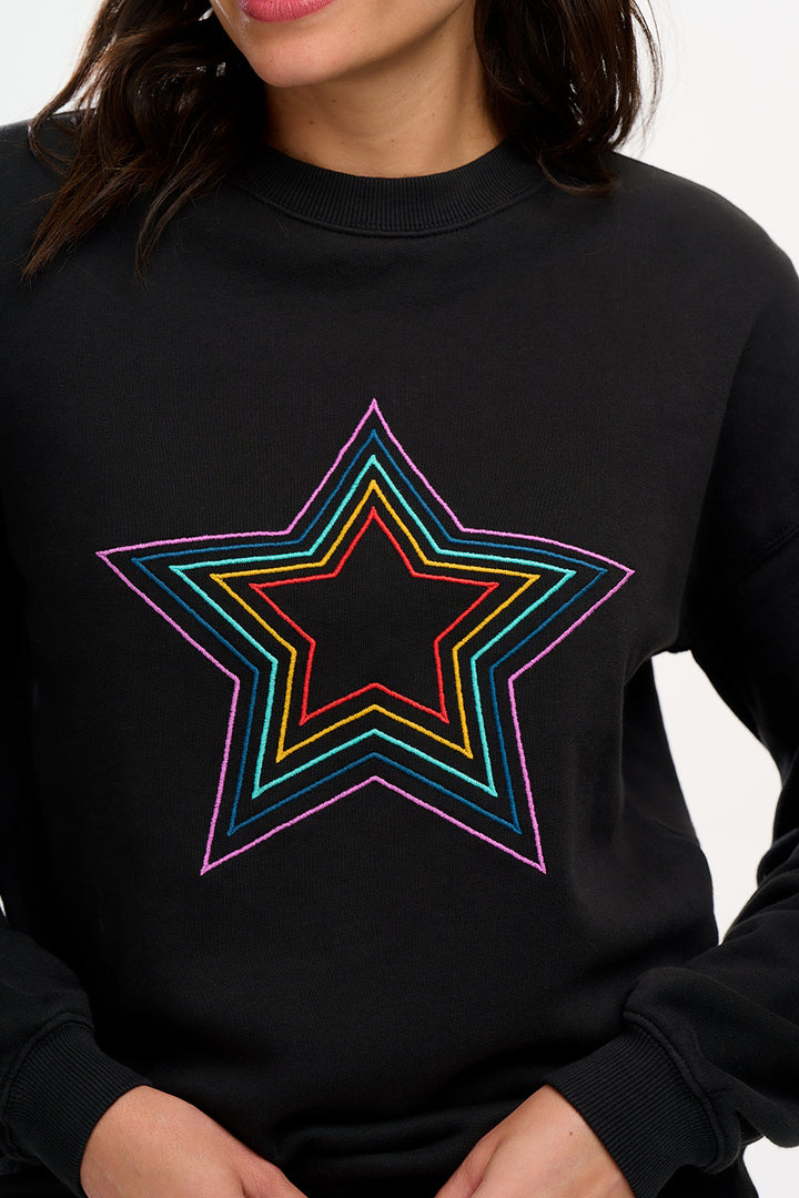 Sugarhill - Noah Sweatshirt - Black, Rainbow Star