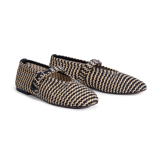 EOS - Santalum - Black Raffia Flats