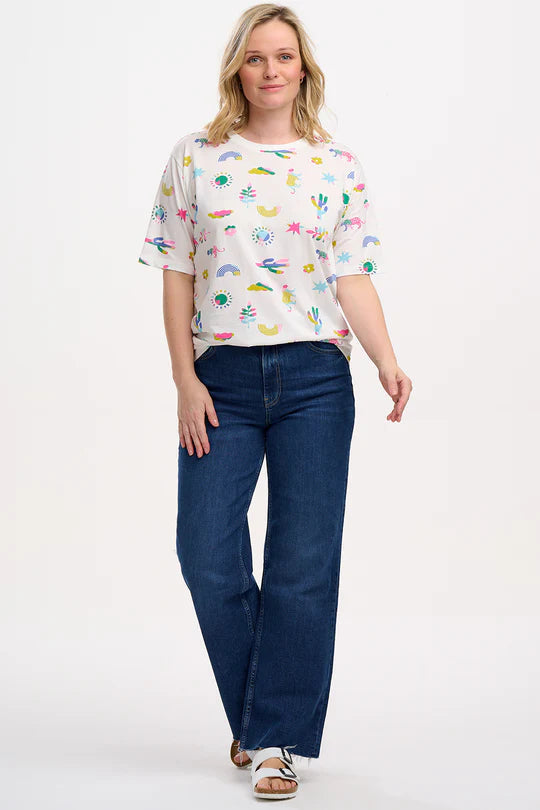 Sugarhill - Kinsley Relaxed T-shirt - Off-White, Summer Joy