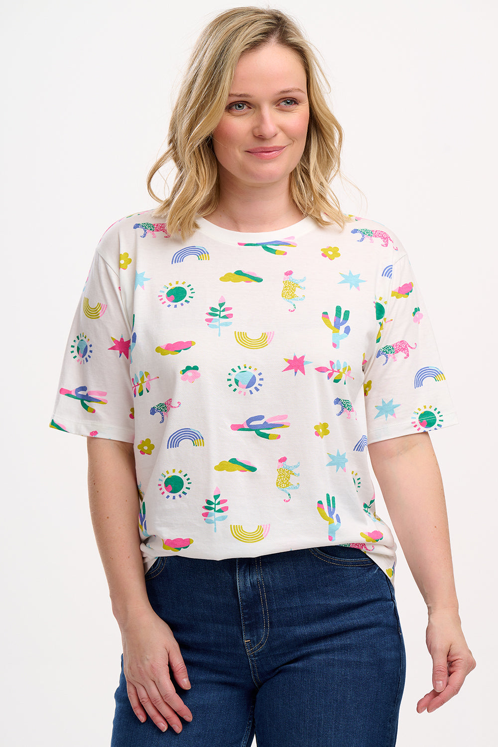Sugarhill - Kinsley Relaxed T-shirt - Off-White, Summer Joy