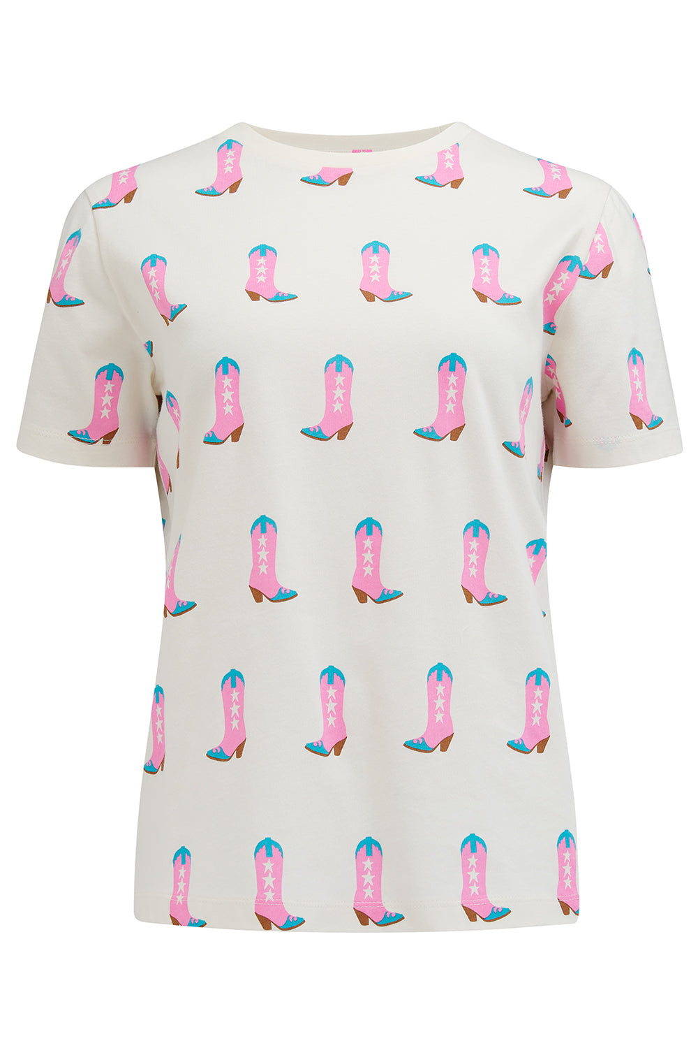 Sugarhill - Maggie T-shirt - Off-White, Cowgirl Boots