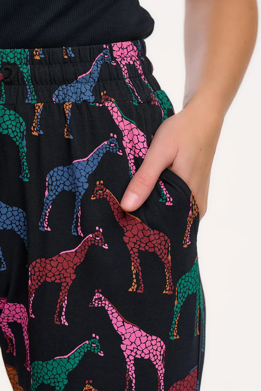 Sugarhill - Donna Jersey Joggers - Black Giraffe Spots