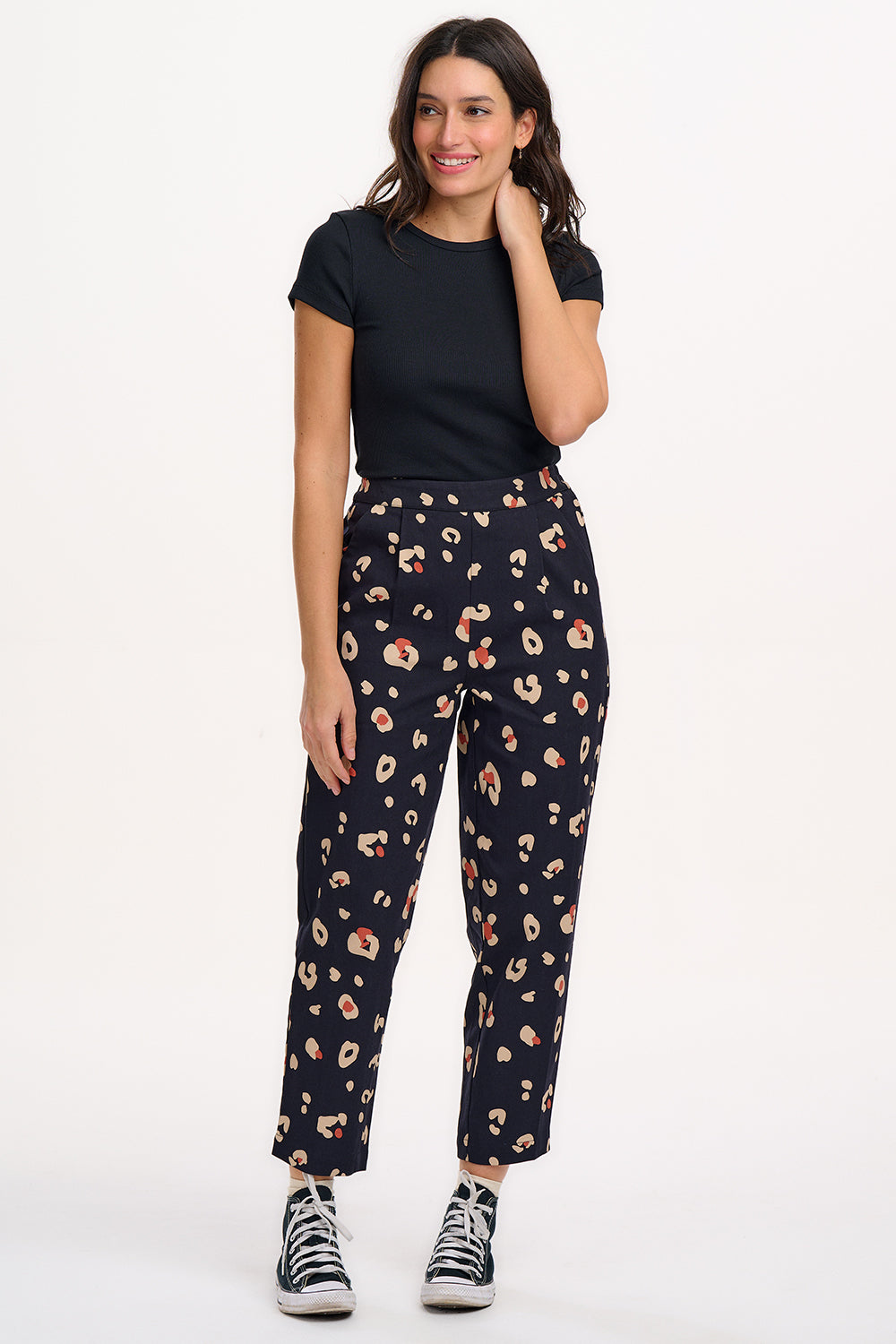 Sugarhill - Romney Trousers - Black &amp; Tan, Leopard Print
