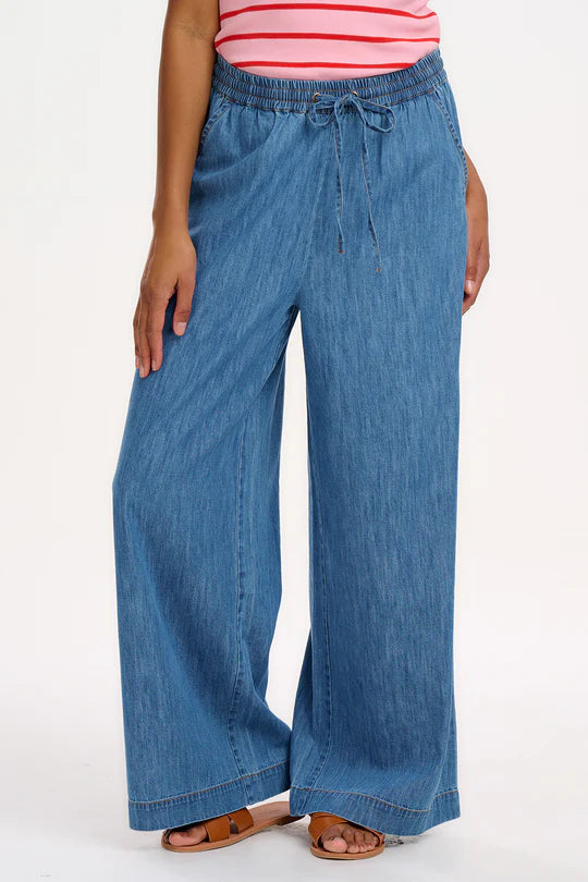 Sugarhill - Roksanda Wide Leg Trousers - Mid Blue Denim