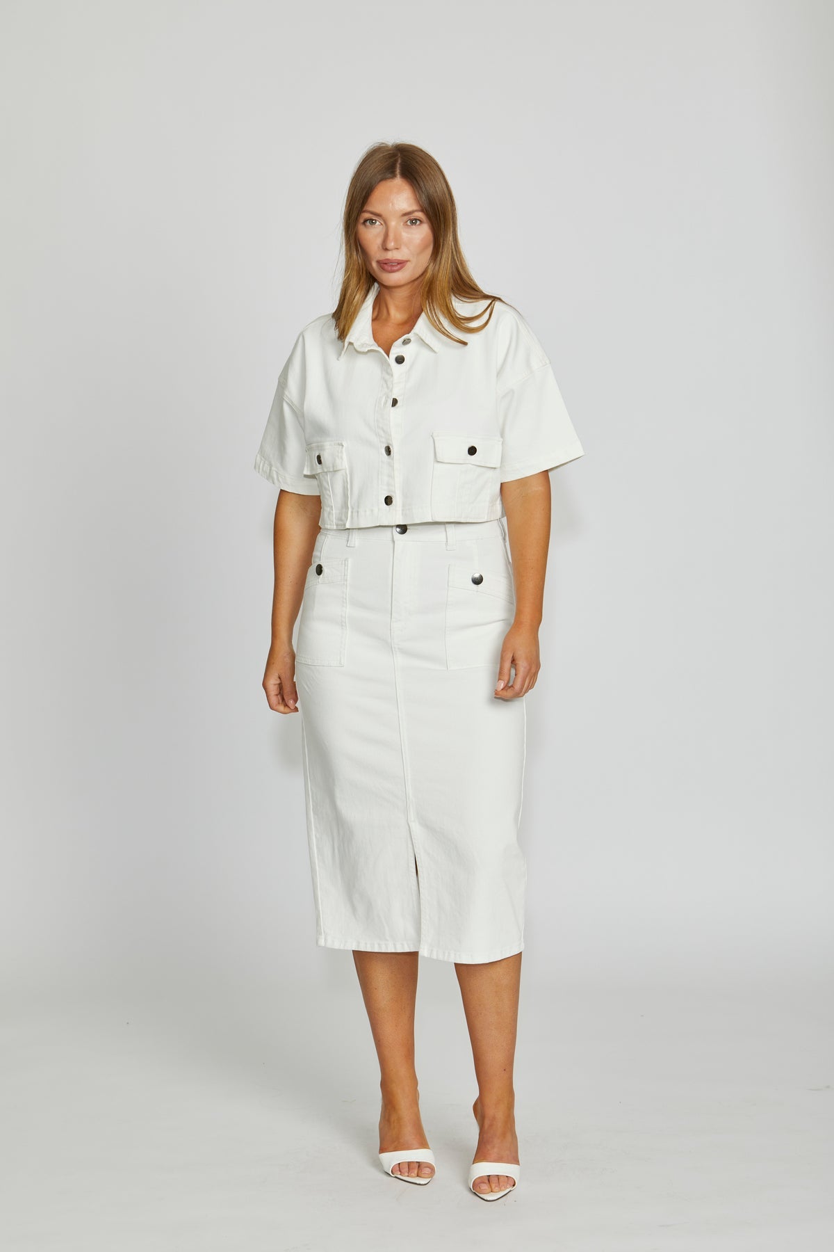 New London Jeans  - Troy Cropped Jacket - Milk