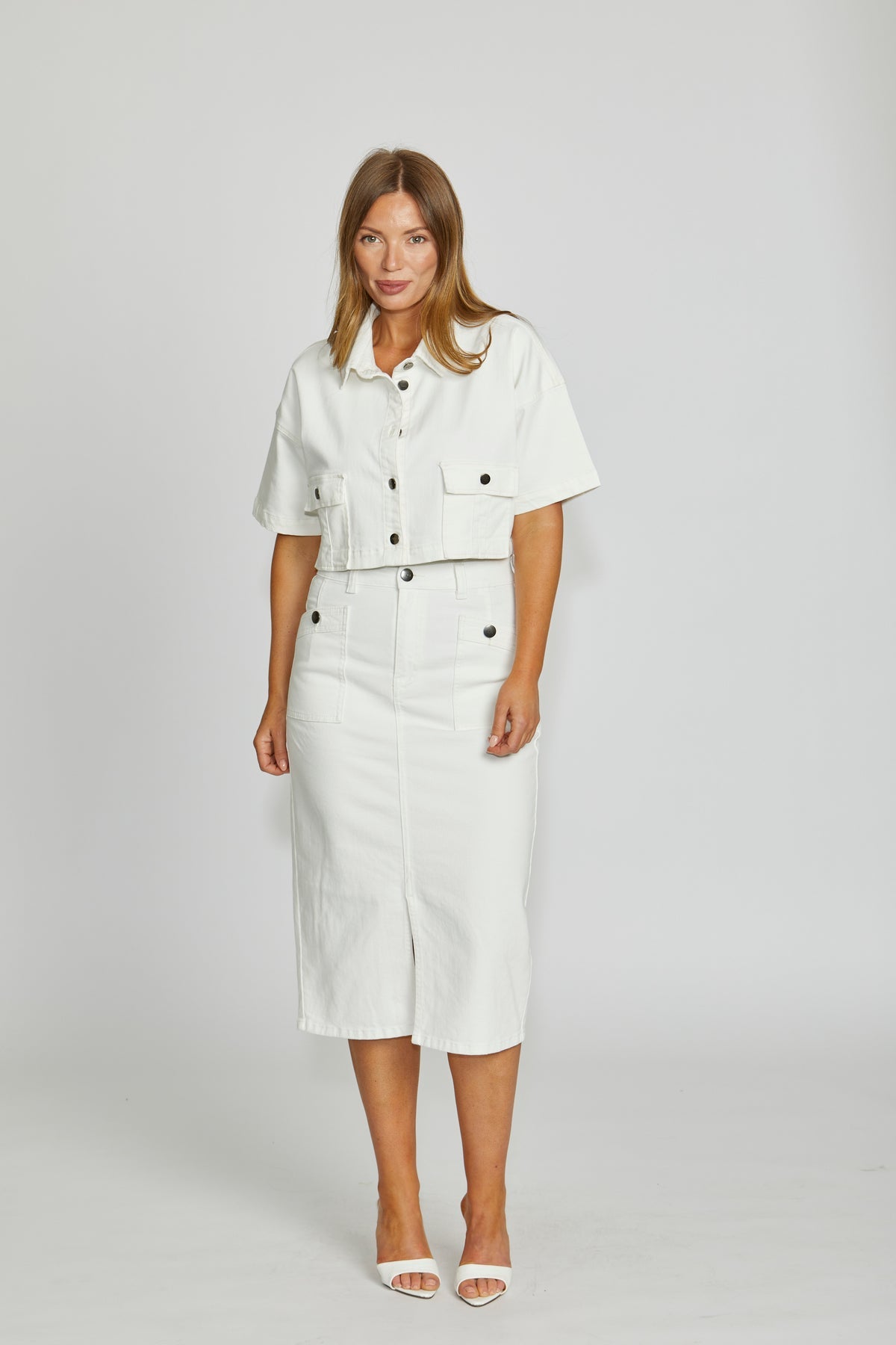 New London Jeans  - Troy Cropped Jacket - Milk
