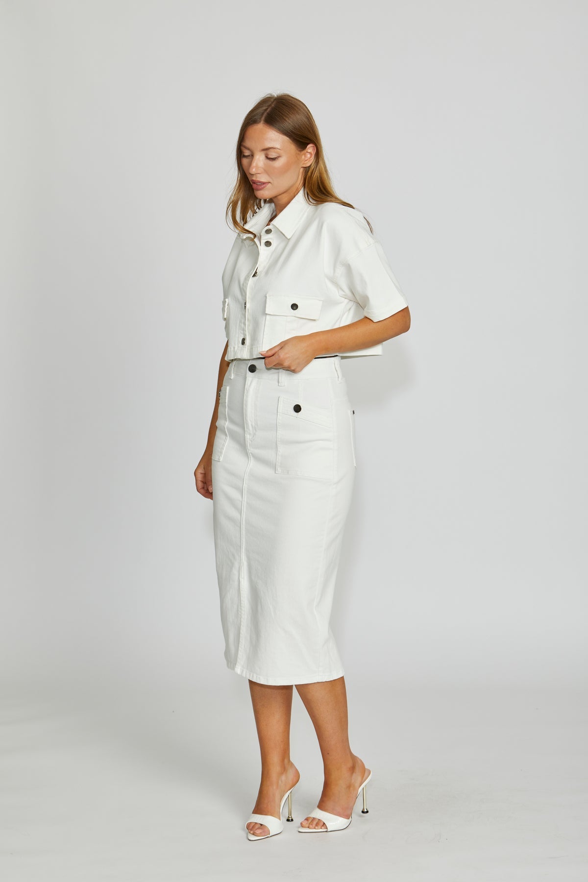 New London Jeans  - Troy Cropped Jacket - Milk