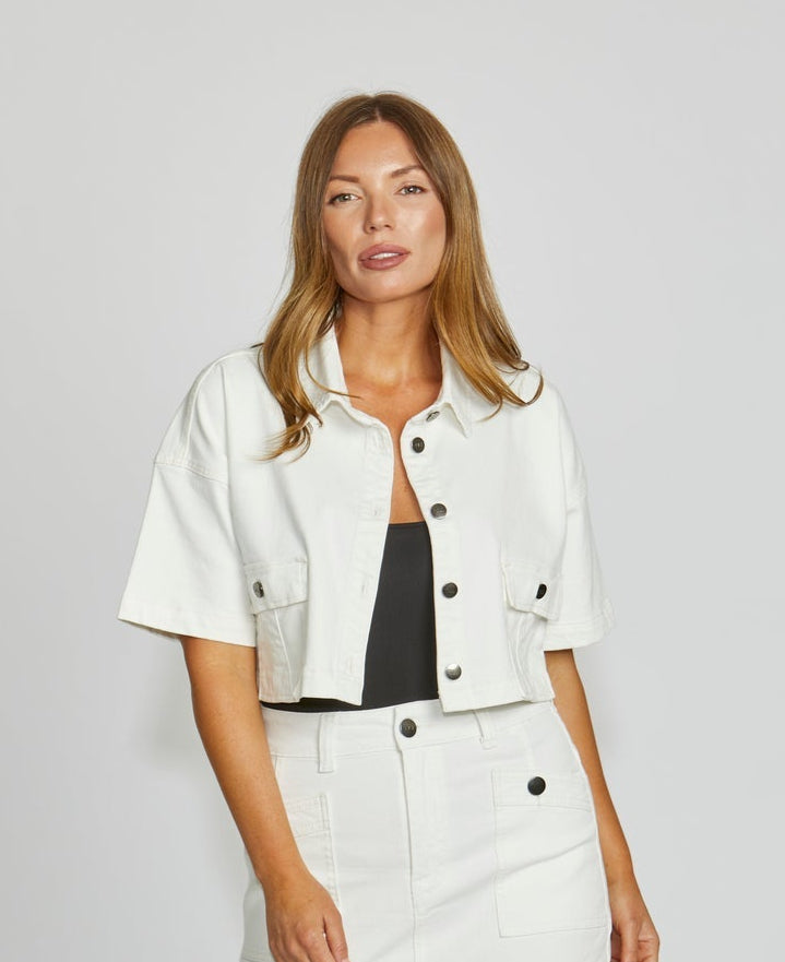 New London Jeans  - Troy Cropped Jacket - Milk