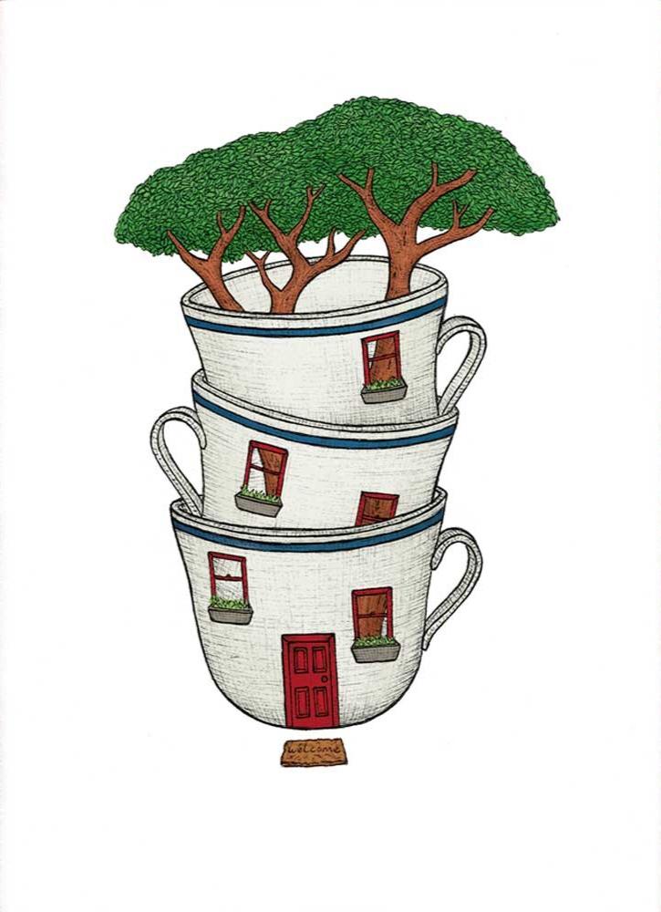 Nonsense Maker Card - Tree in a Teacup