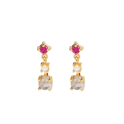 Cara  - Milan Jewel Drop Earrings - Gold