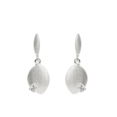 Cara  - Milan Brushed Silver Earrings