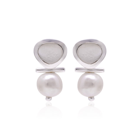 Cara  - Milan Pearl Drop - Silver