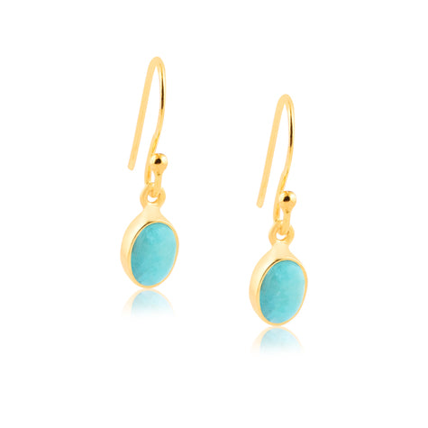 Cara - Turquoise Gold Drop Earrings
