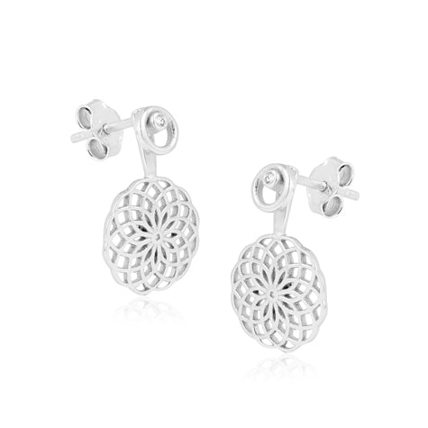 Cara  - Mia Flower Studs - Silver