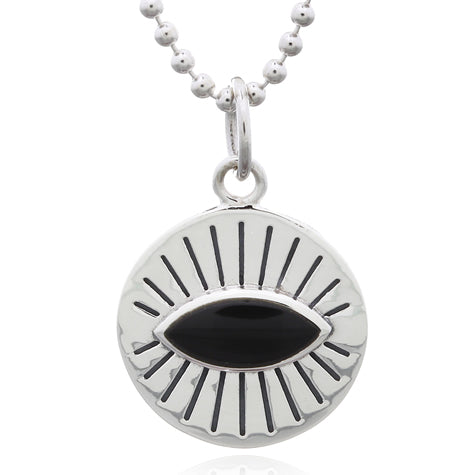 Cara  - Karma Silver Eye Necklace
