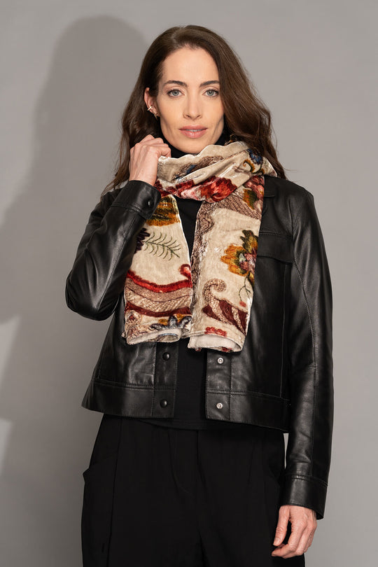 Yoko - Aura Merino Modal Velvet Scarf -  Cream